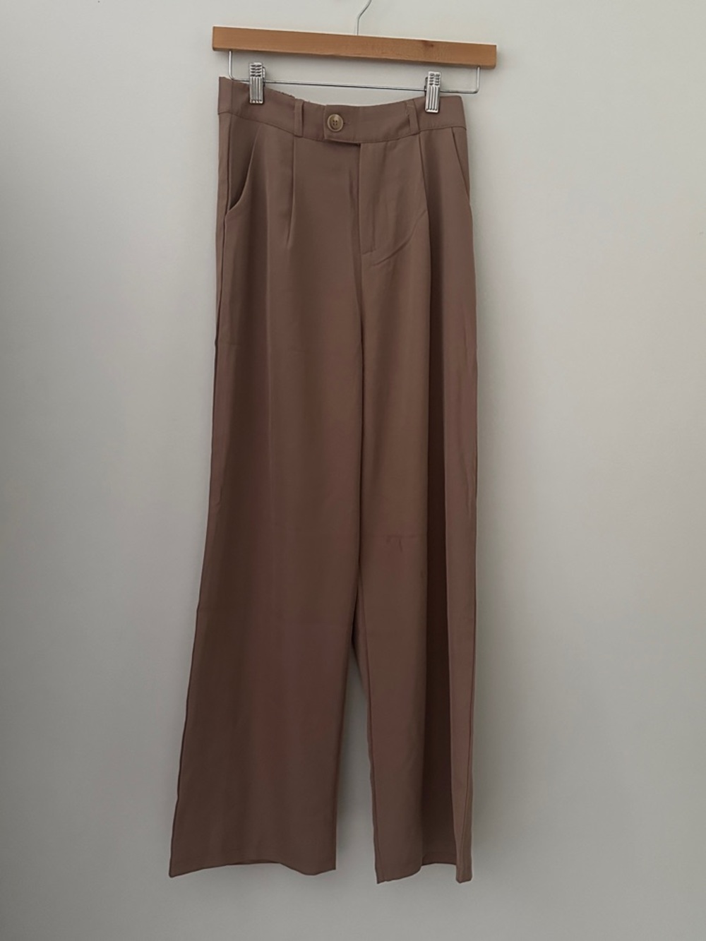 High-Waist Wide Leg Pants - Taupe
